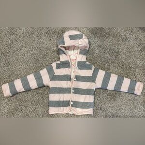 Baby Burt's Bees Pink and Gray Striped Jacket